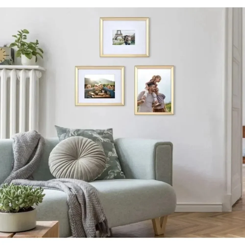 Mikasa Home Accents Gold Wall Photo Frame Set 3 Piece 11x14 NEW